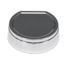 Aschenbecher Chrom mit Deckel, rauchfrei, 14 x 4,5 cm