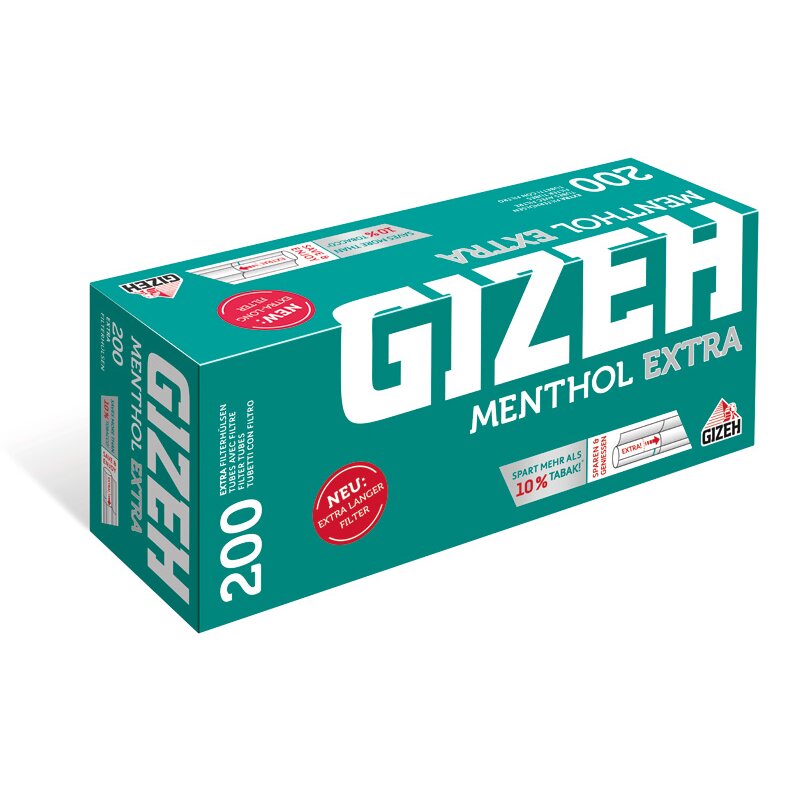 Großhandel Gizeh Menthol Extra 200er Hülsen