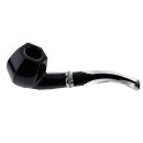 Pfeife "Excellent" schwarz u. braun, mit Kunststoffmundstück transparent, 9 mm Filter