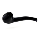 Pfeife "Excellent" schwarz Lack mit Kunststoffmundstück, 9 mm Filter