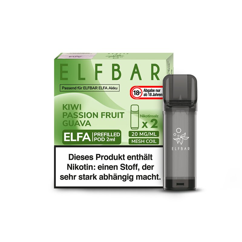 ELFBAR ELFA Prefilled Pod - Kiwi Passion Fruit Guava (Kiwi, Passionsf, 6,49