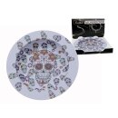 Aschenbecher "Skulls" weiß -bunt aus...