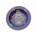 Aschenbecher "Skull & Flowers" violett aus...