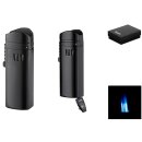 Zigarrenfeuerzeug "Schwarz" matt; 3er Jetflame,...