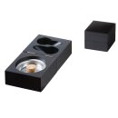 Pfeifenaschenbecher "Schwarz-Braun" Holz mit 2...
