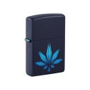 Zippo Feuerzeug - Cannabis  Black Light  Navy Blue