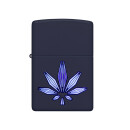 Zippo Feuerzeug - Cannabis Black Light Navy Blue