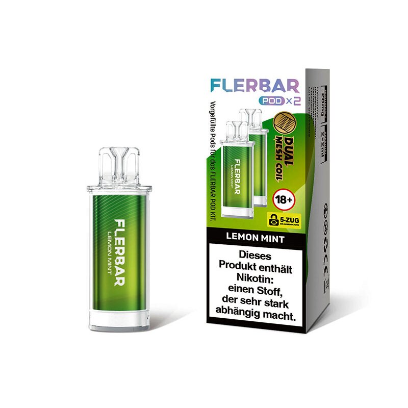 Flerbar Pods - Lemon Mint (Zitrone, Minze) - 20mg - 2er Set, 8,99