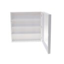 Vitrine für Clipper Feuerzeuge; weiss; Holz; leer für 72 Clipper