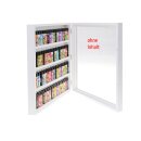Vitrine für Clipper Feuerzeuge; weiss; Holz; leer für 72 Clipper