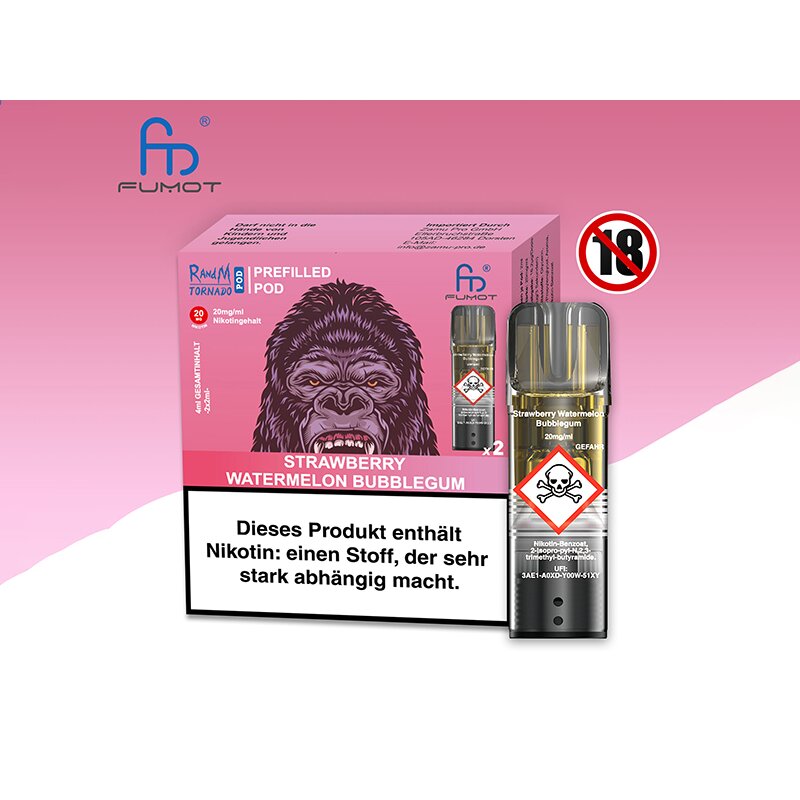 kaugummi vape Vape Kaugummi Spearmint (grüne Minze / süßer frische-Kaugummi) Aroma – 10  ml nikotinfrei RandM Tornado Prefilled Pod
