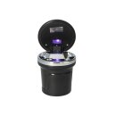 Autoaschenbecher "Schwarz/Silber" Carbonoptik mit LED + Gluttöter, Ø 7,5 / 8 cm H.10cm