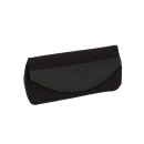 Pfeifentasche Leinen 1er, schwarz mit Kautschuk