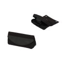 Pfeifentasche Leinen 2er, schwarz mit Kautschuk