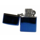 Benzinfeuerzeug "Blau" mit Einsatz, glänzend