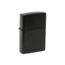 Benzinfeuerzeug "Schwarz" mit Einsatz; matt