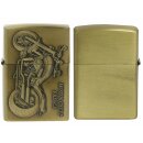 Benzinfeuerzeug "Motorcycles Prince" Antik-Gold...