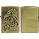 Benzinfeuerzeug "Eagle" Antik-Gold mit Einsatz