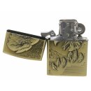 Benzinfeuerzeug  "Eagle" Antik-Gold mit Einsatz