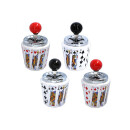 Aschenbecher "Poker" 9x16 cm, 4-fach sortiert, einzeln