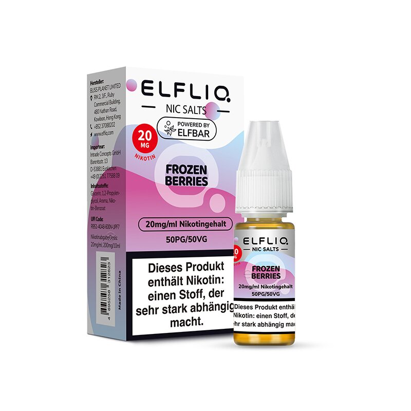 elfbar liquid schmeckt verbrannt Elfliq - Frozen Berries (gefr. Beeren) - - 20 mg/ml elfbar liquid Elf Bar ELFX Pro 850mAh E-Liquid-Geschmack:Blueberry Sour Raspberry
