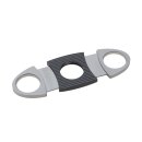 Zigarrenschneider "Silber-Schwarz"; doppelte Klinge, 9 x 4 cm