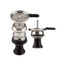 Shisha "Hero 2"; silber; mit Steinkopf; ca. 52 cm; 4 Anschlüsse