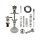 Shisha "Hero 2"; silber; mit Steinkopf; ca. 52 cm; 4 Anschlüsse
