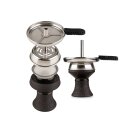 Shisha "Hero 2"; schwarz; mit Steinkopf; ca. 52 cm; 4 Anschlüsse