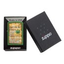 Zippo Feuerzeug - Cannabis Design, moss grün